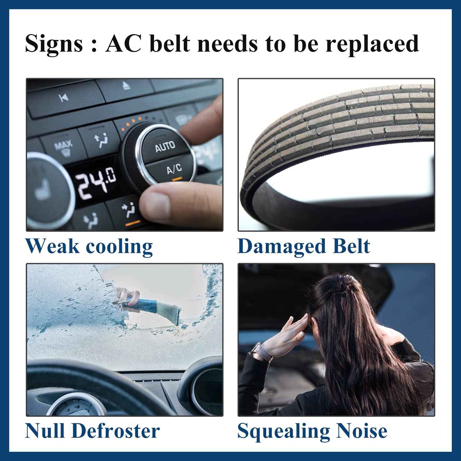 12576447 AC Belt for Chevy Tahoe Suburban Silverado Avalanche Express, Cadillac Escalade, GMC Savana Sierra 1500 2500 3500 Yukon
