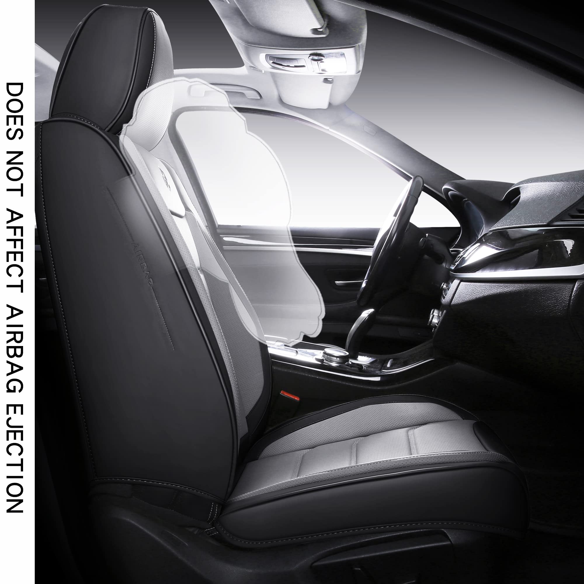 Isen-Coverauto Full Coverage Faux Leather Car Seat Covers Full Set,Automotive Seat Covers For Cars,Suvs Pick-Up Truck, Car Seat
