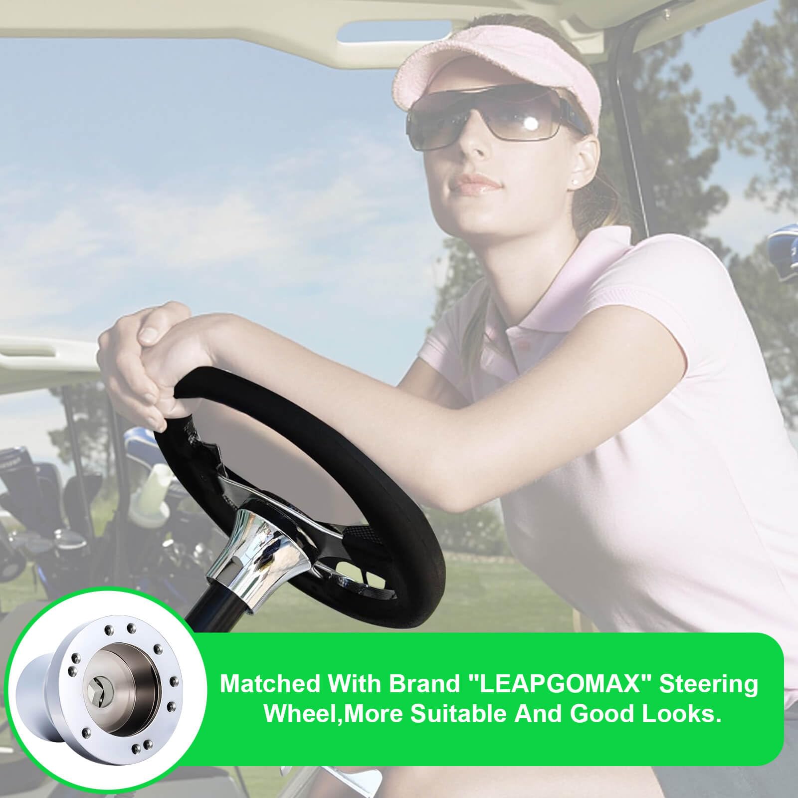 Leapgomax Club Car Precedent Steering Wheel Adapter Golf Cart Steering Wheel Adapter For Golf Cart Club Car Precedent 2004 Up (S