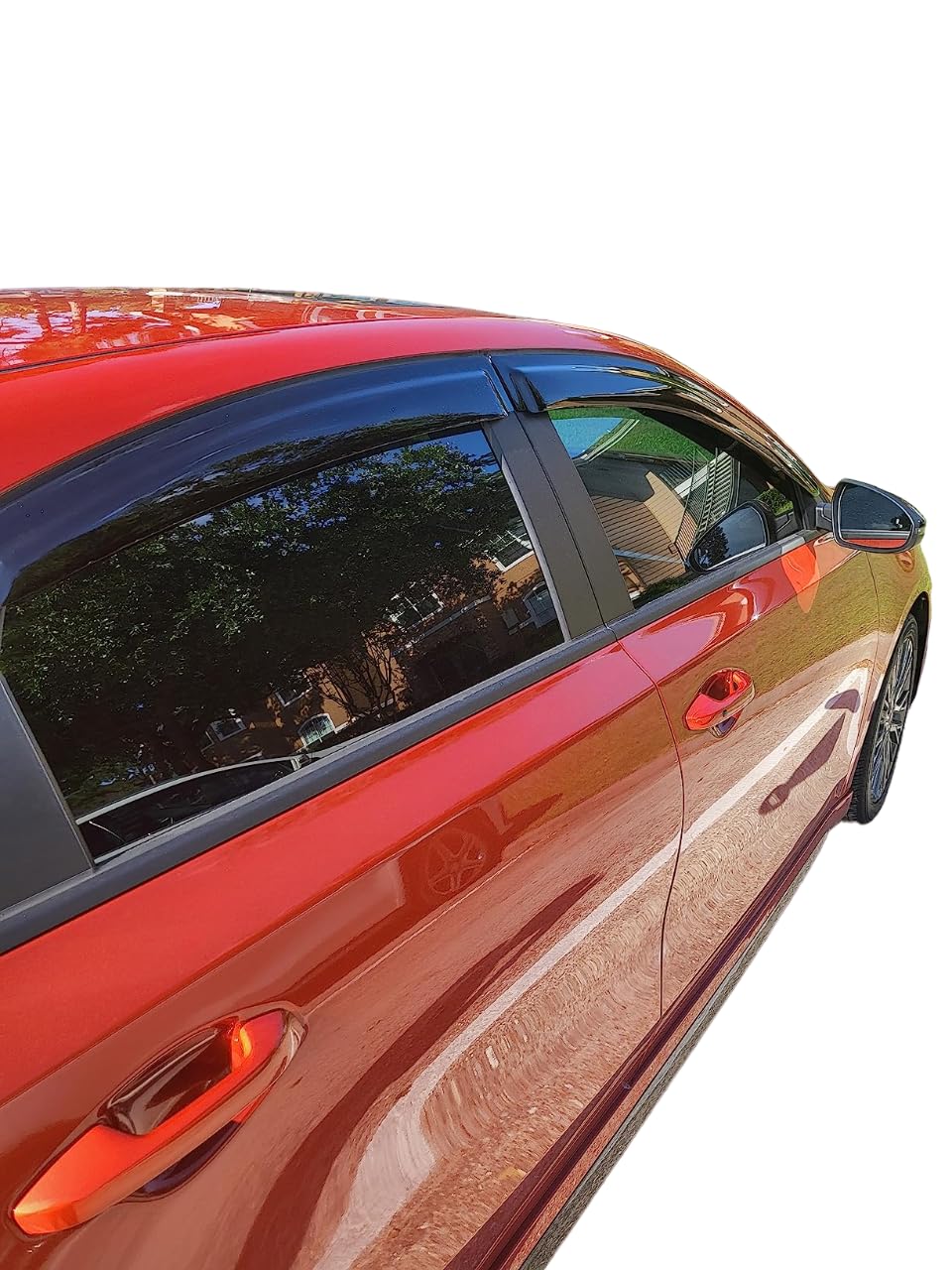 2019-2024 Tape-On Rain Guards For Kia Forte Side Window Deflector Visors Ex Fe Gt Line Lxs Durable Tinted Vent Shade 2020 2021 2022 2023