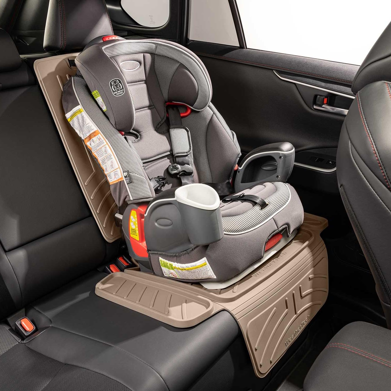 WeatherTech Child Car Seat Protector, Tan, Seat with Back, 100% Weathertech, Model 81CSBP01TN