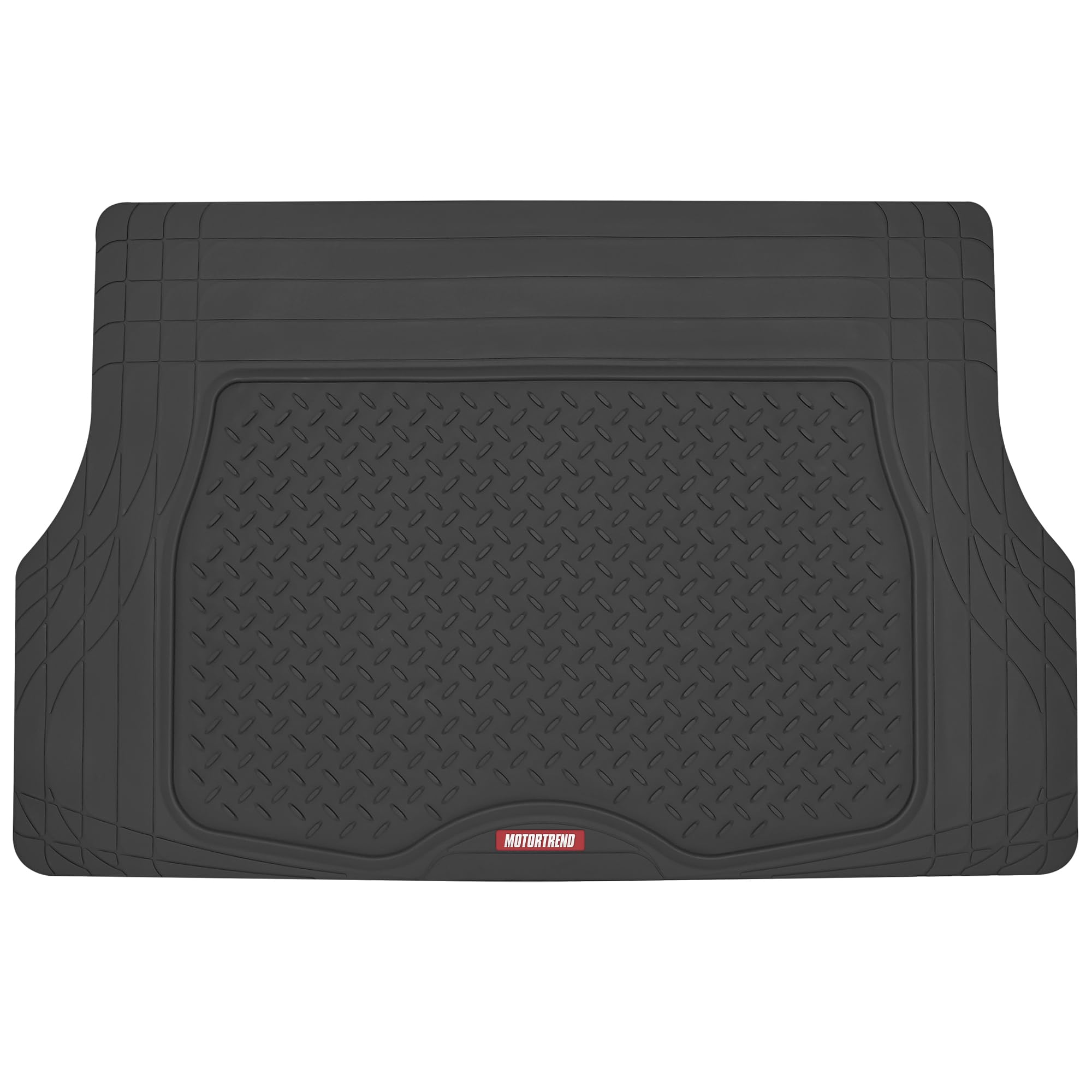 Motor Trend Heavy Duty Utility Cargo Liner Floor Mats for Car Truck SUV, Trimmable to Fit Trunk, All Weather Protection Black 31