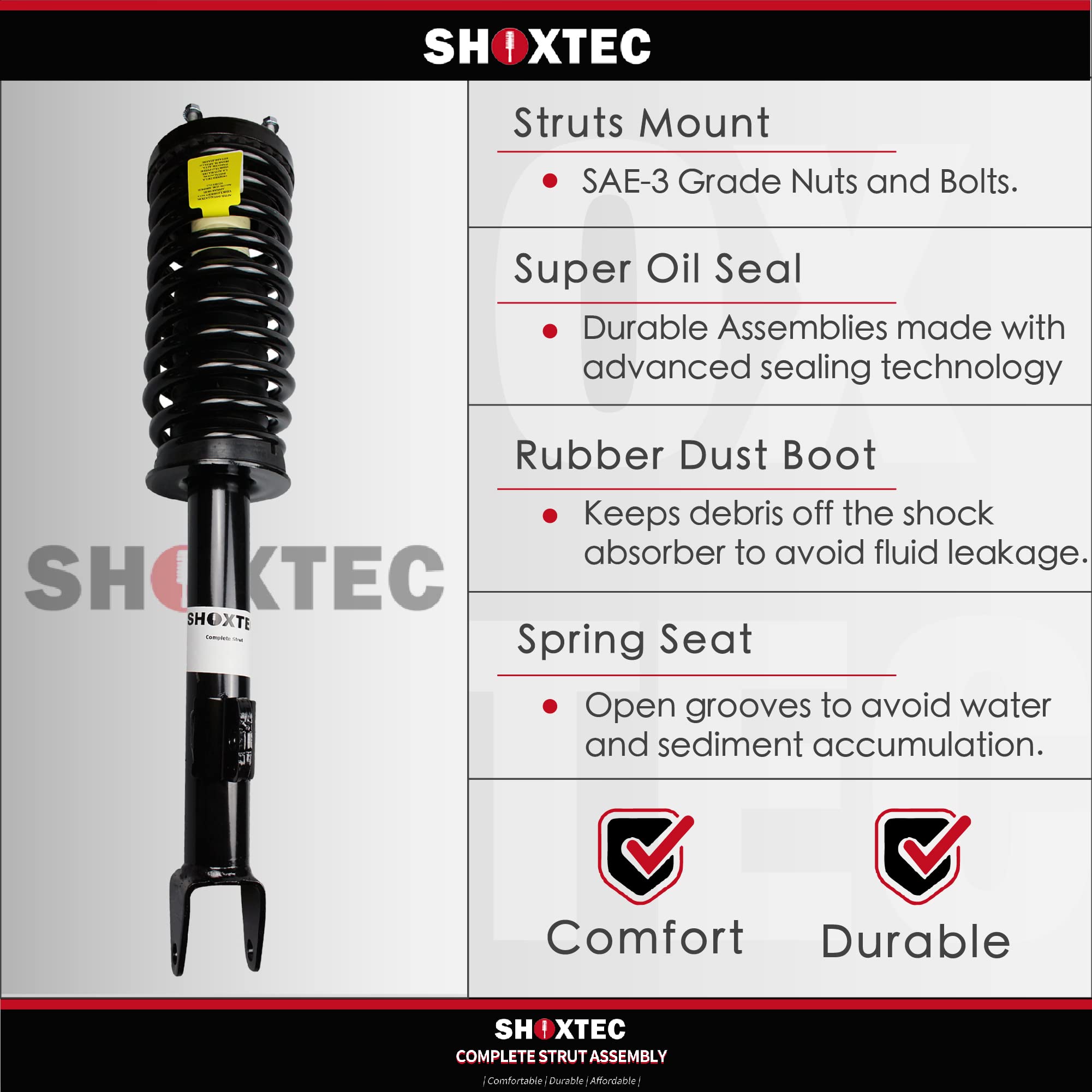 Shoxtec Front Pair Complete Struts Assembly Replacement for 2006-2011 Honda Civic and Acura CSX Coil Spring Assembly Shock Absor
