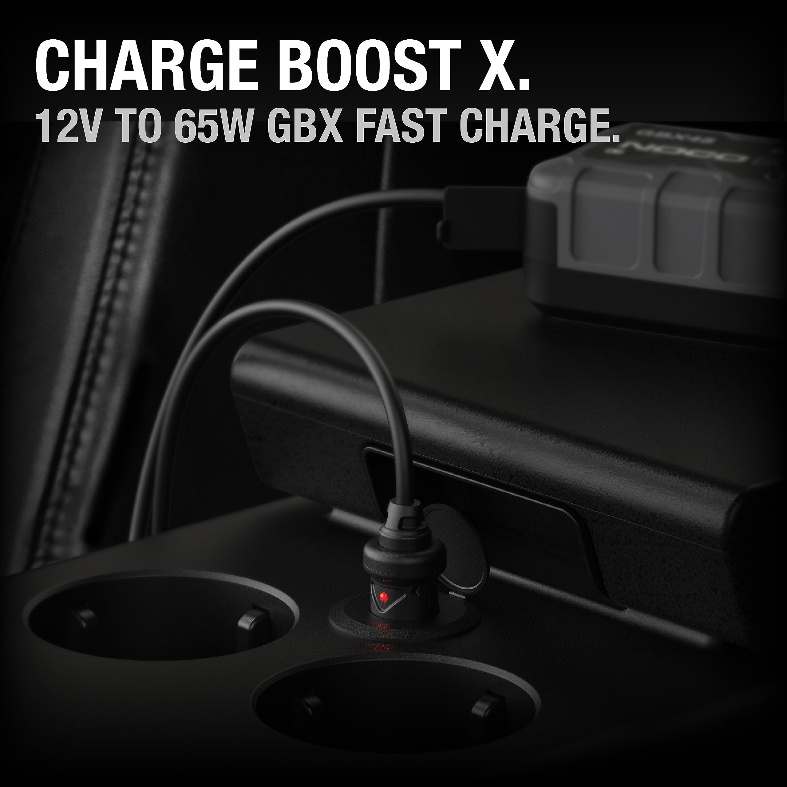 NOCO GBC011 65W 12V Car Charger for GBX45/GBX55/GBX75/GBX155 - Black, One Size, UltraSafe Lithium Jump Starter Access