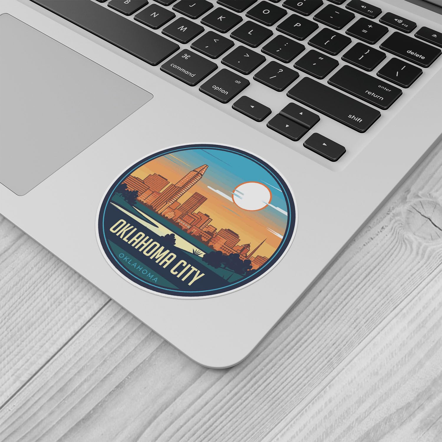 Oklahoma City Sticker - Waterproof Vinyl Decal for Car Bumper, Laptop, Water Bottle, Wall, and Window, Size - 3'' Longer Side