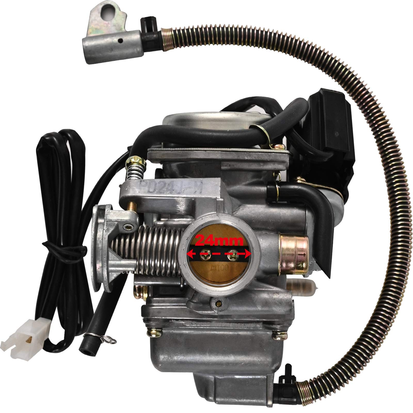 GY6 125cc/150cc Carburetor for 4 Stroke Engines Electric Choke Scooter ATV Go Kart 152QMI 157QMJ with Air Filter Intake Manifold