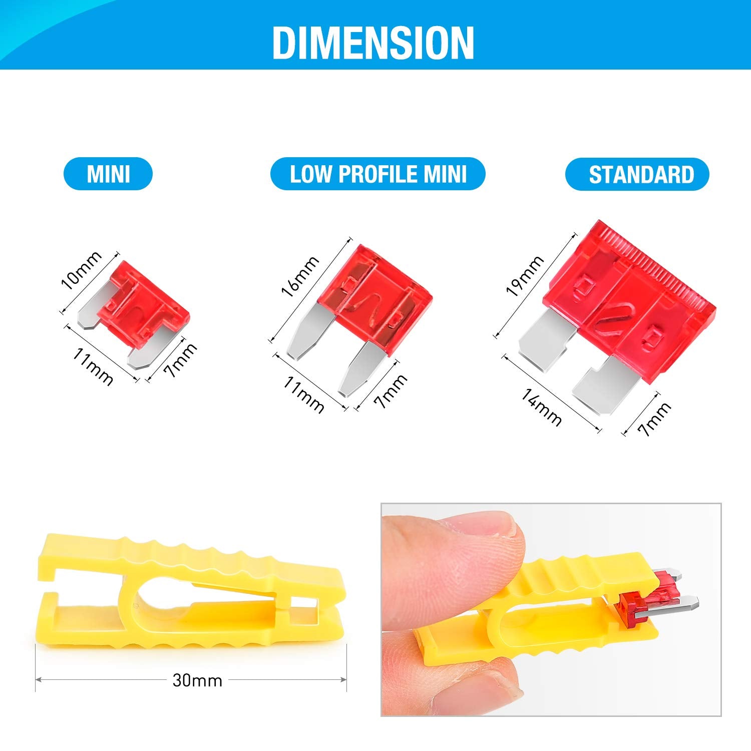 Nilight - 50019R 272Pcs Standard & Mini & Low Profile Mini Blade Fuse Assortment, 2A 5A 10A 15A 20A 25A 30A 35A Replacement Fuse