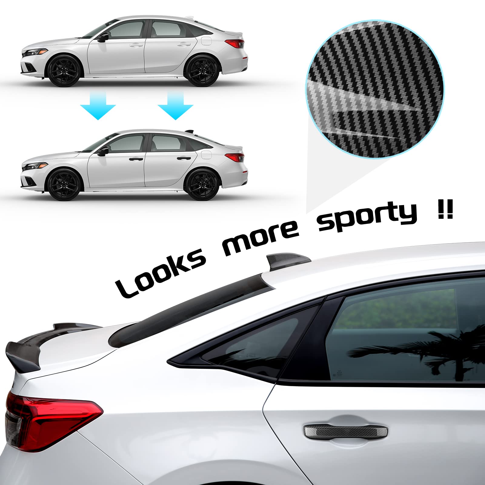 Thenice For 11Th Gen Civic Accessories Antenna Topper Car Shark Fin Cover Exterior Decoration Compatible With Honda Civic 2022 2
