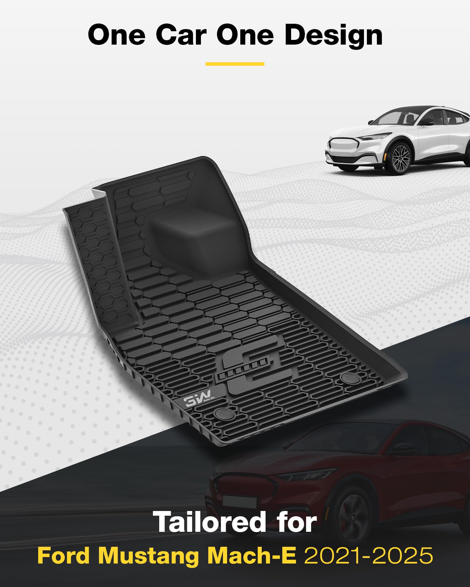 3W Ford Mustang Mach E Floor Mats Fit For 2021 2022 2023 2024 2025 Tpe All Weather Car Accessories Custom Fit Floor Liner 1St An