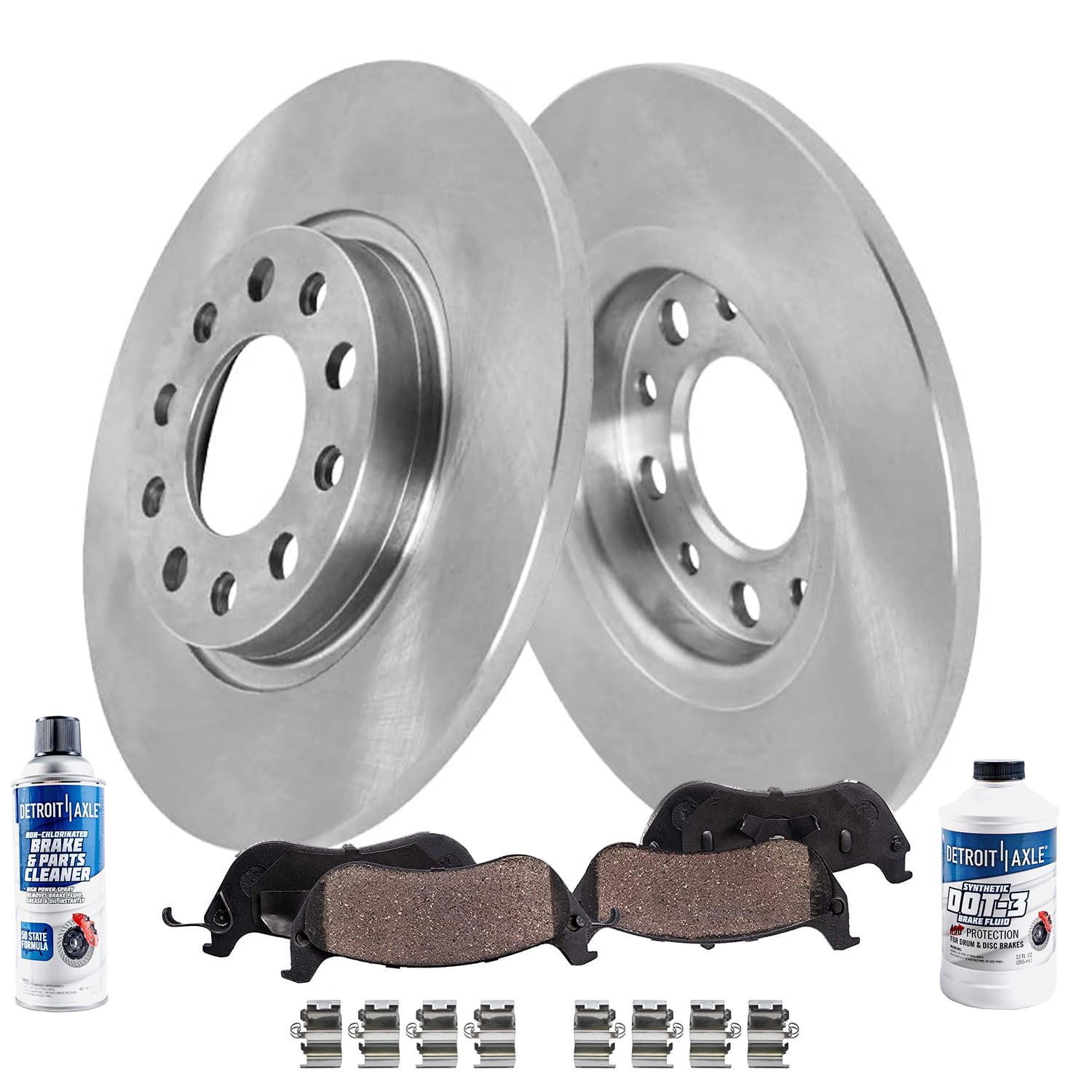 Detroit Axle - Rear Brake Kit for 2014-2022 Jeep Cherokee, 2015-2017 Chrysler 200, Disc Brake Rotors Ceramic Brake Pads 2015-201