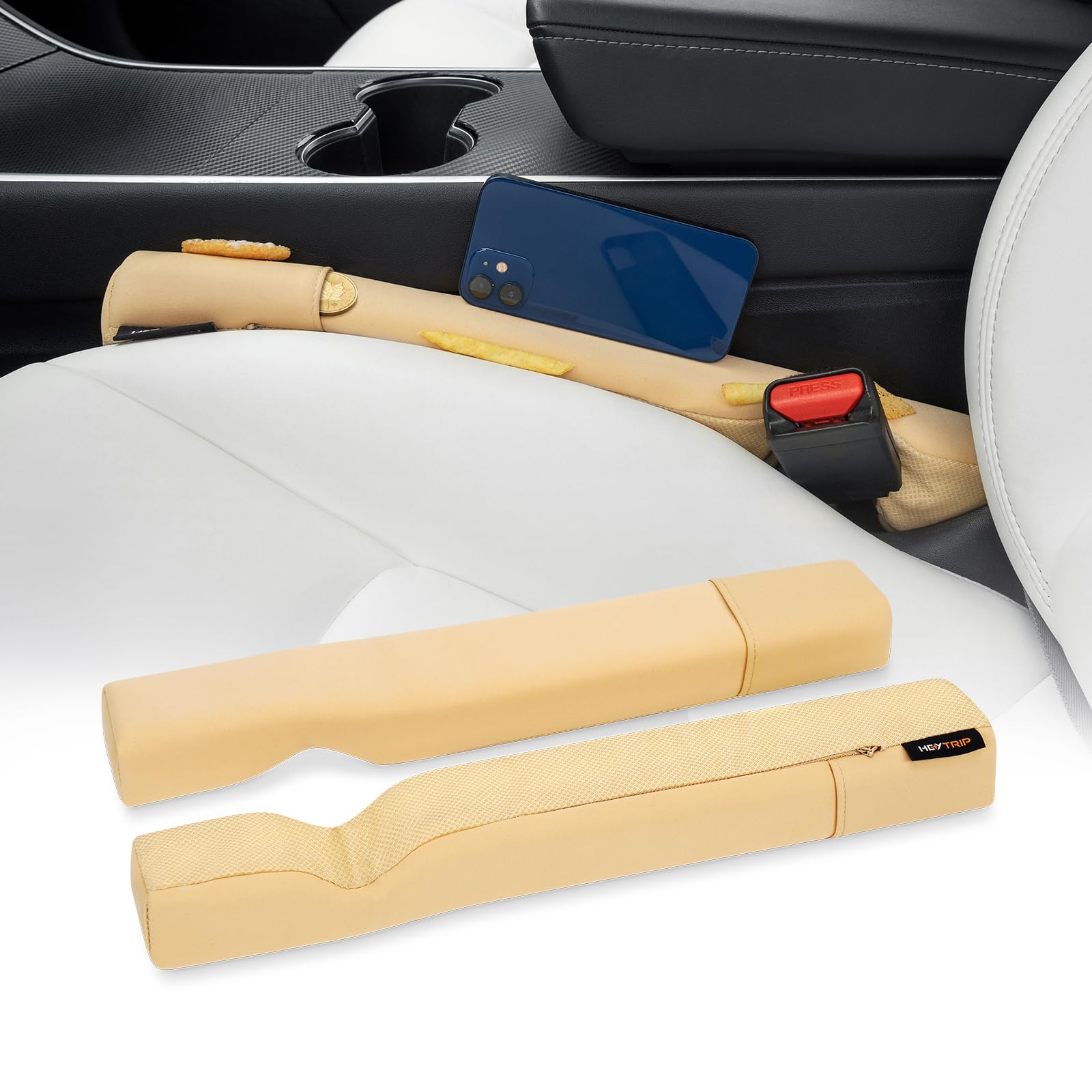 Heytrip Car Seat Gap Filler Universal Fit Organizer Fill The Gap Keep Cellphones Keys Wallet Coins From Falling, Driver Or Passe
