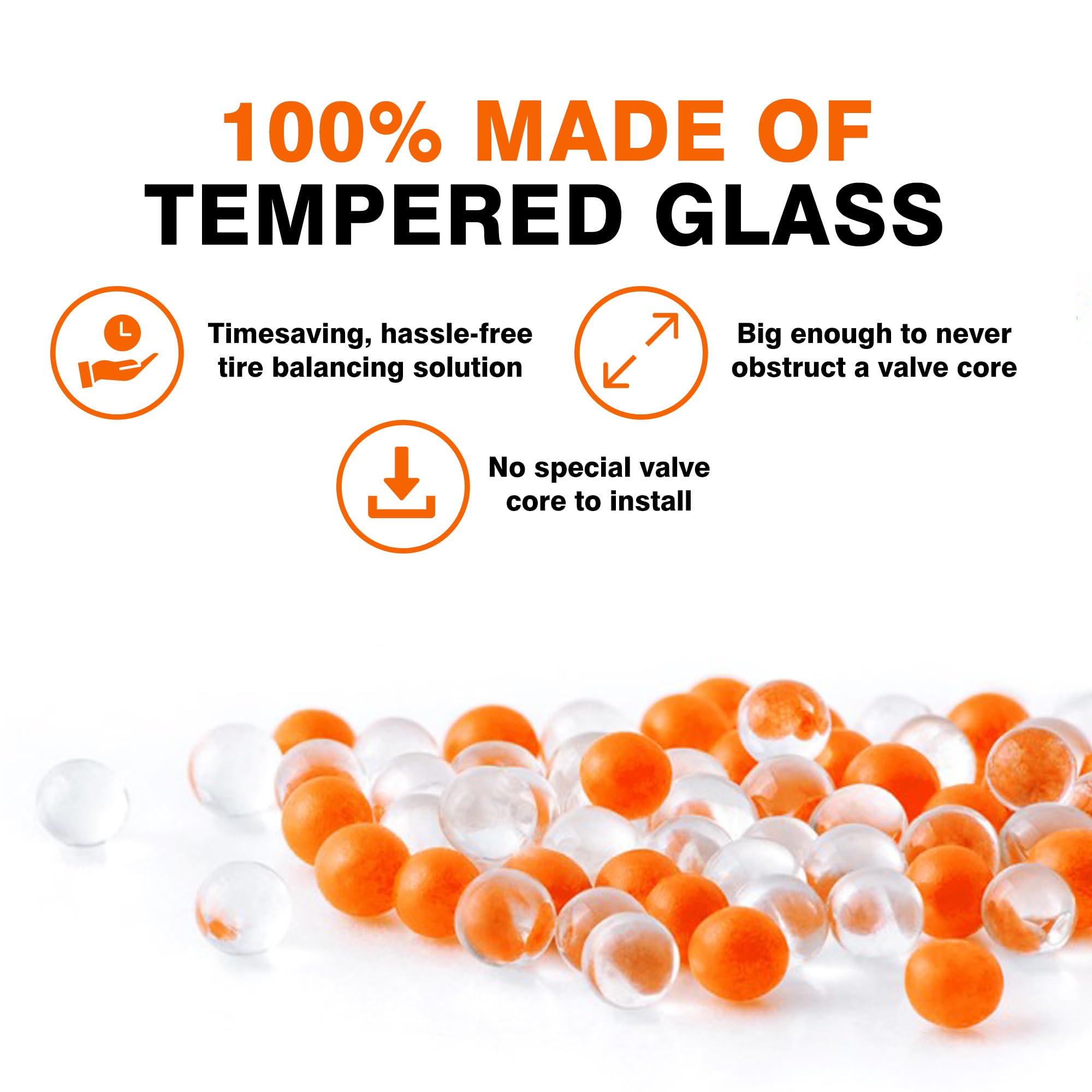 magnum+ Tire Balancing Beads - Tempered Glass, 3oz/85g, TPMS Compatible, Clear - Ideal for Trucks, Trailers, Off-Road Vehicles