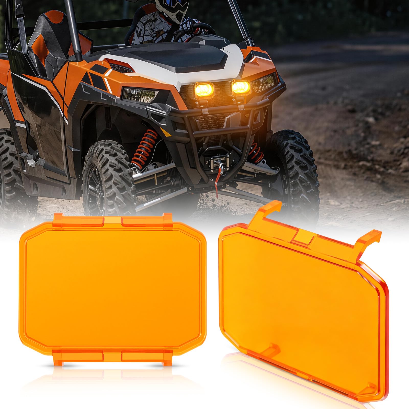 Auxbeam Light Covers 4 Dark Amber Cube Pod Covers Fit for R4 Series (ZD000711, ZD000672, ZD000658, ZD000659, Not Fit for ZD000