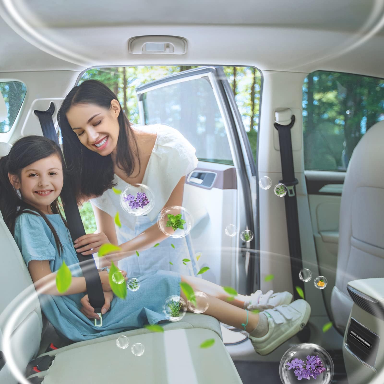 Car Air Fresheners, Car Air Fresheners Clip Set With 5 Essential Oil Scents(10Ml Each) 12 Refill Sticks, Car Diffuser Vent Clip