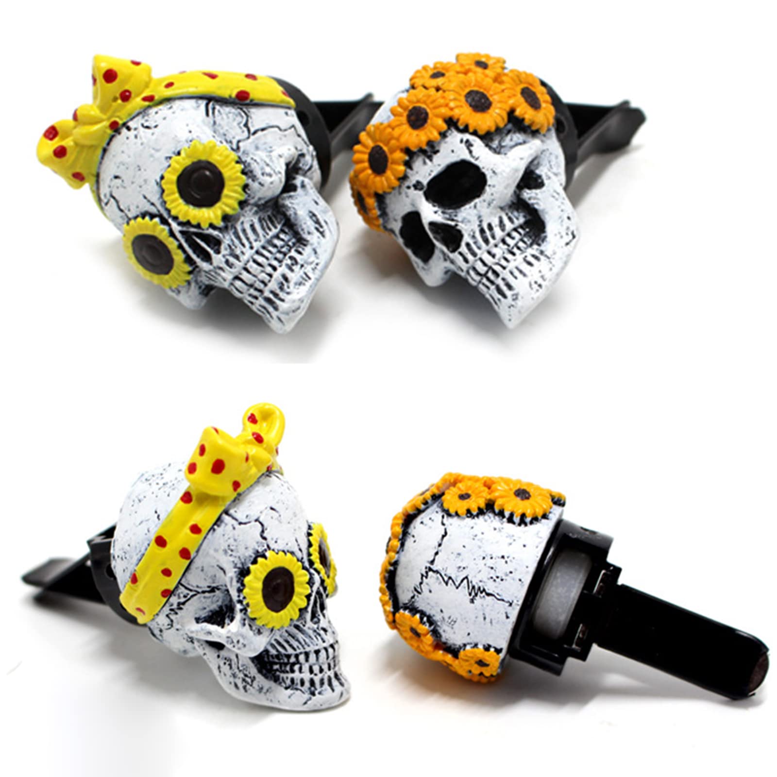 Sugar Skull Decor For Women, Sunflower Air Fresheners Car Accessories Interior Aesthetic Dashboard Decorations, Truck Stuff For