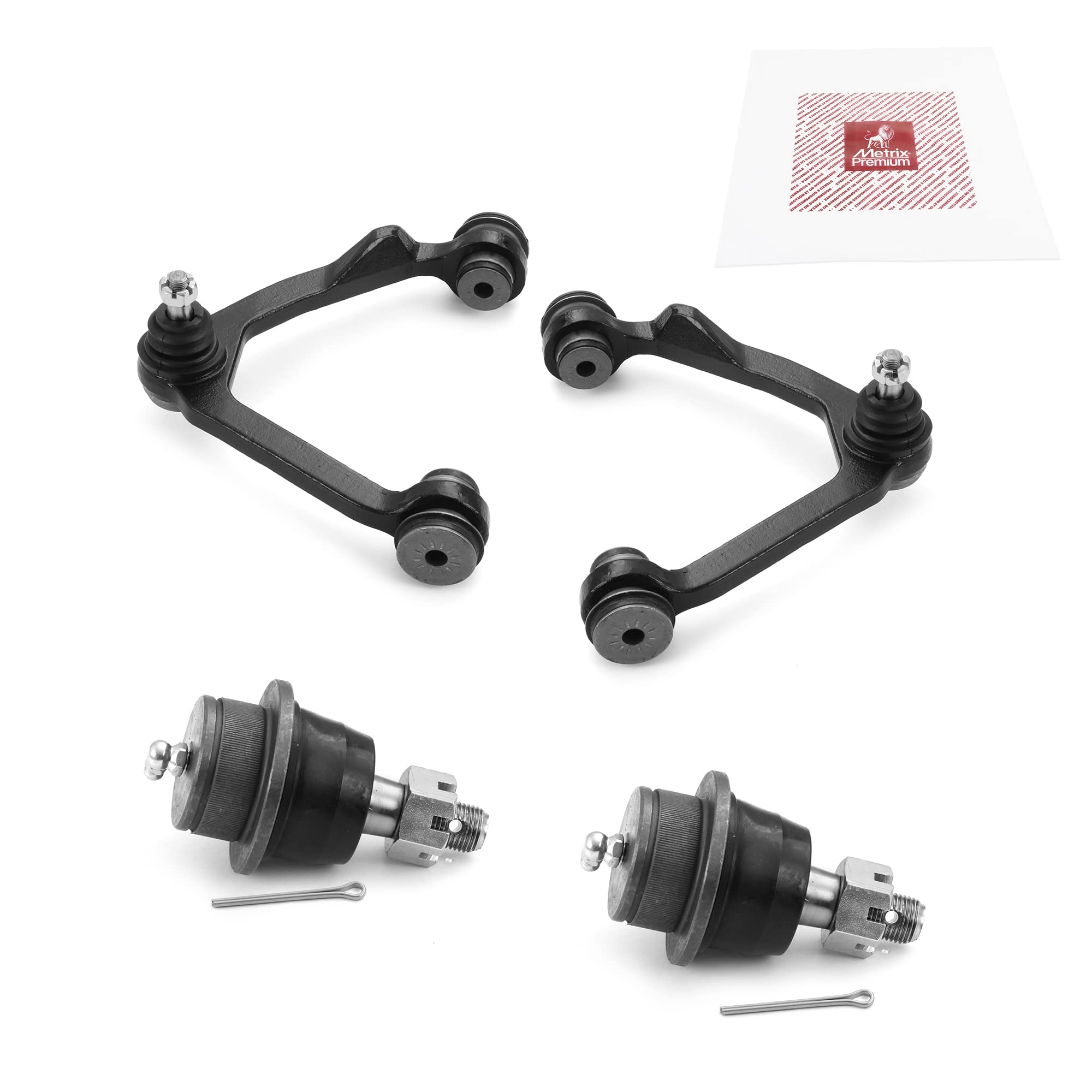 Metrix Premium Chassis Parts - 4 Pc Front L/R Upper Control Arm & Front Lower L/R Ball Joint Kit Fits 04 Ford F-150 Heritage 4Wd