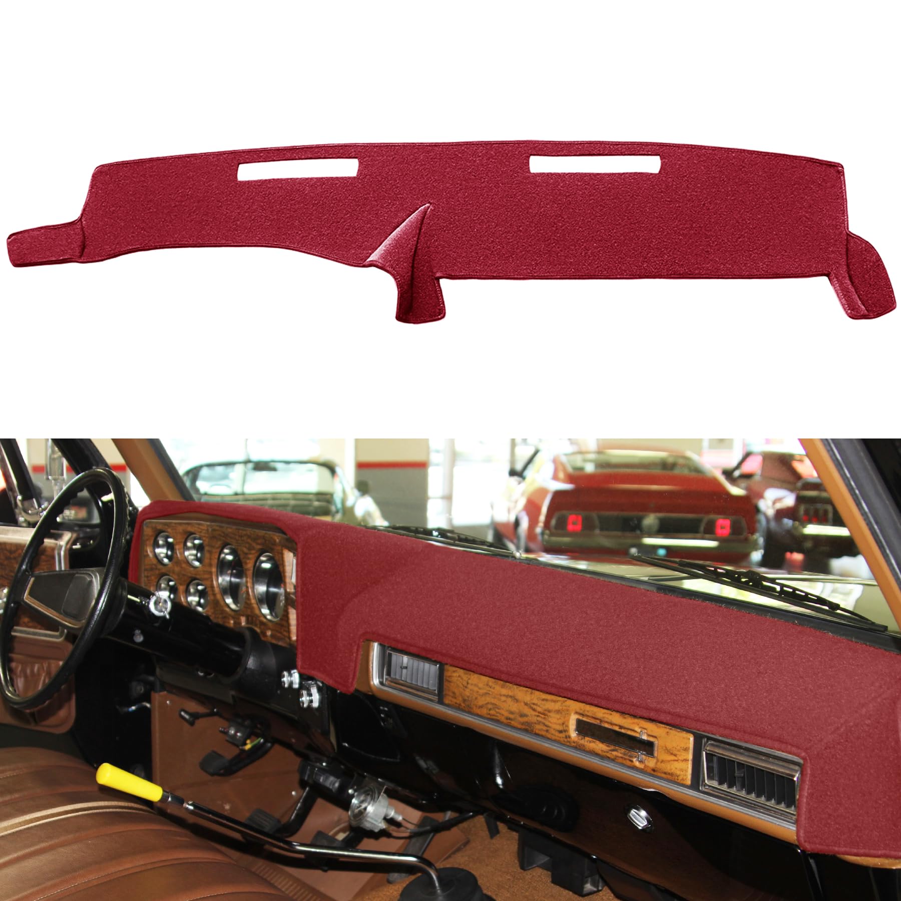 Yiz Dash Cover Mat Custom Fit For 1973-1980 Chevy Chevrolet C10 C20 C30 K10 K20 K30 Suburban K5 Blazer Pickup,Gmc Jimmy C/K 15 2