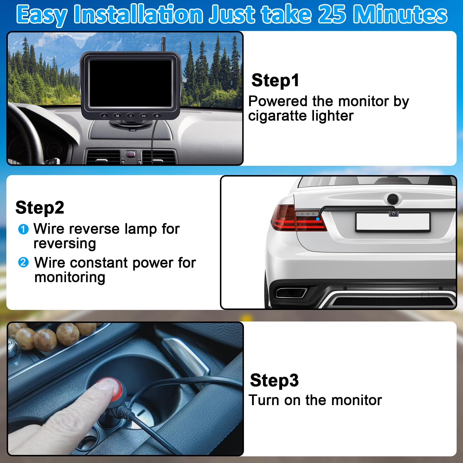5-Inch Wireless Backup Camera For Trucks: Strong Signal Hd 1080P Rear View Camera Easy To Install - R11