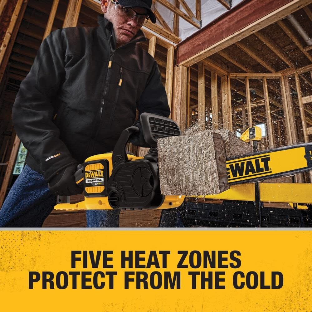 DEWALT Men's Heated Soft Shell Jacket Kit Black 2-XLarge