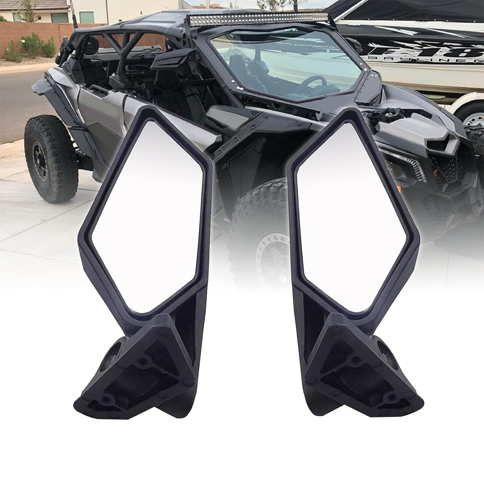 Wsays Maverick X3 Side Mirror Rear View Racing Style Compatible with Can Am Maverick X3 XRS XDS MAX Off-road 2017 2018 2019 2020