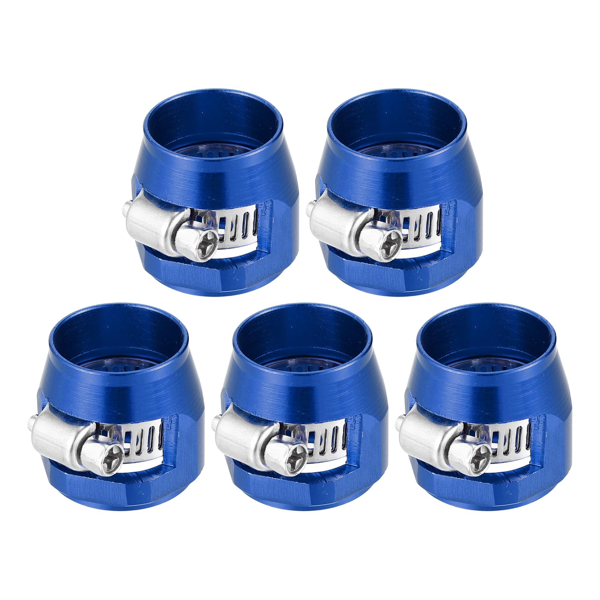 X AUTOHAUX 5 Pcs AN10 Hex Car Hose Finisher Flexible Rubber Pipe Clamp with Screw Band Adapter Fitting for Oil Fuel Water Tube B