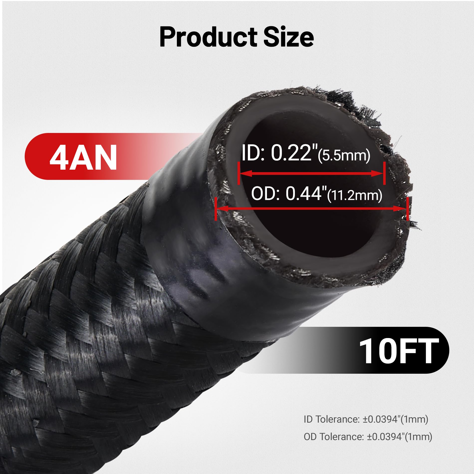 Evil Energy 4An Fuel Line Kit,An4 Braided Nylon Fuel Hose Cpe 10Ft Black