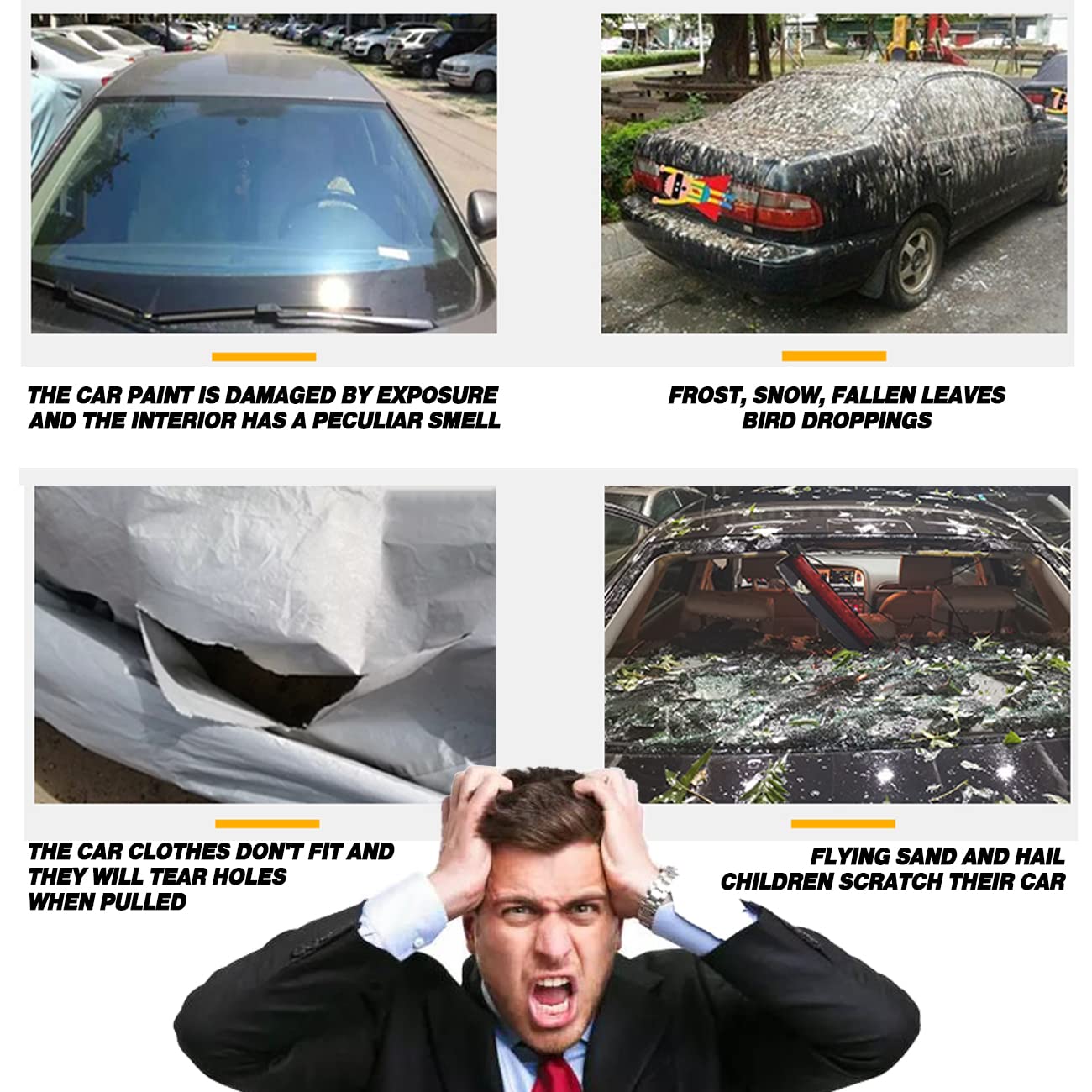 Tucarest 6-Layers Peva Premium Full Car Cover Fit For Sedan Hatchback Pickup Suvs Mpv Rain And Snow Protection, Sun Protection,