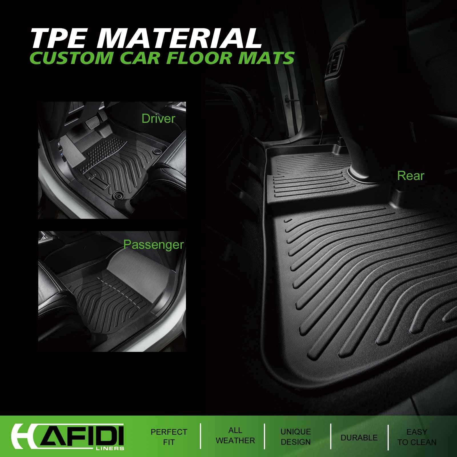 Hafidi Floor Mats & Cargo Liner Custom Set For Kia Forte 2019-2023 2024 All Weather Protection Tpe Full Set Automotive Floor Lin
