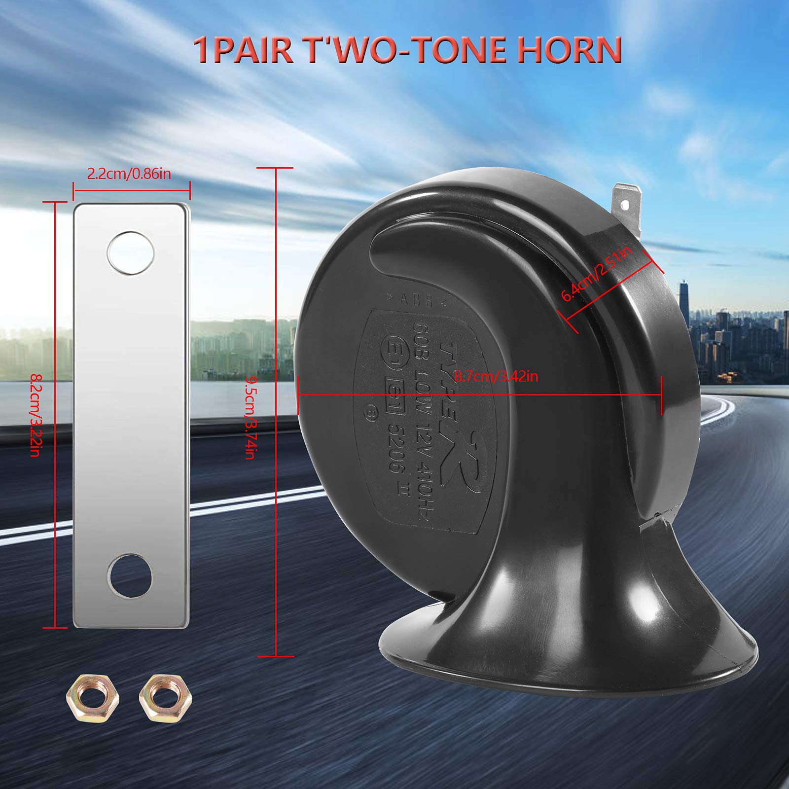 300DB Super Loud Train Horns For Truck, 2pcs 12V Car Horn Kits, Loud Dual-Tone Waterproof Electric Air Horns, Automotive Accesso