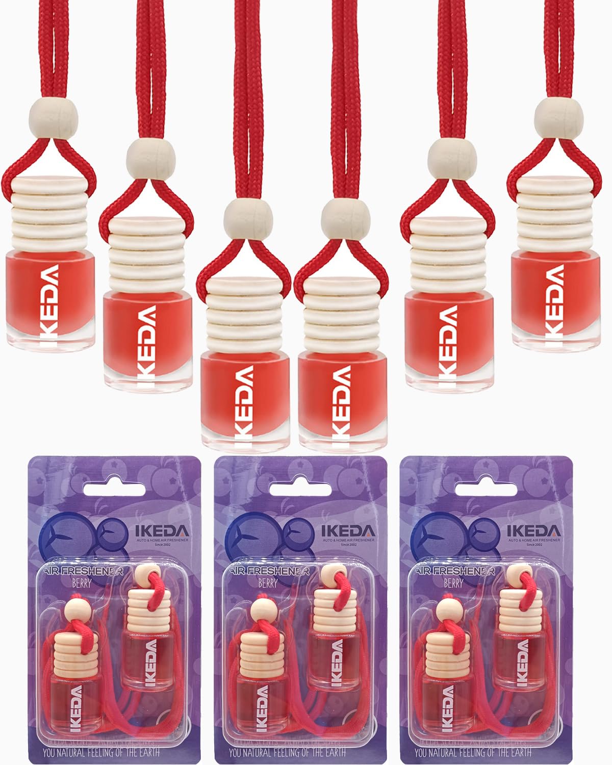 Ikeda Fragrance Car Air Freshener 4Ml Car Scents | 6Pcs 45-Days Keep Fragrance | Automotive Hanging Diffuser Bottles | Remove Au