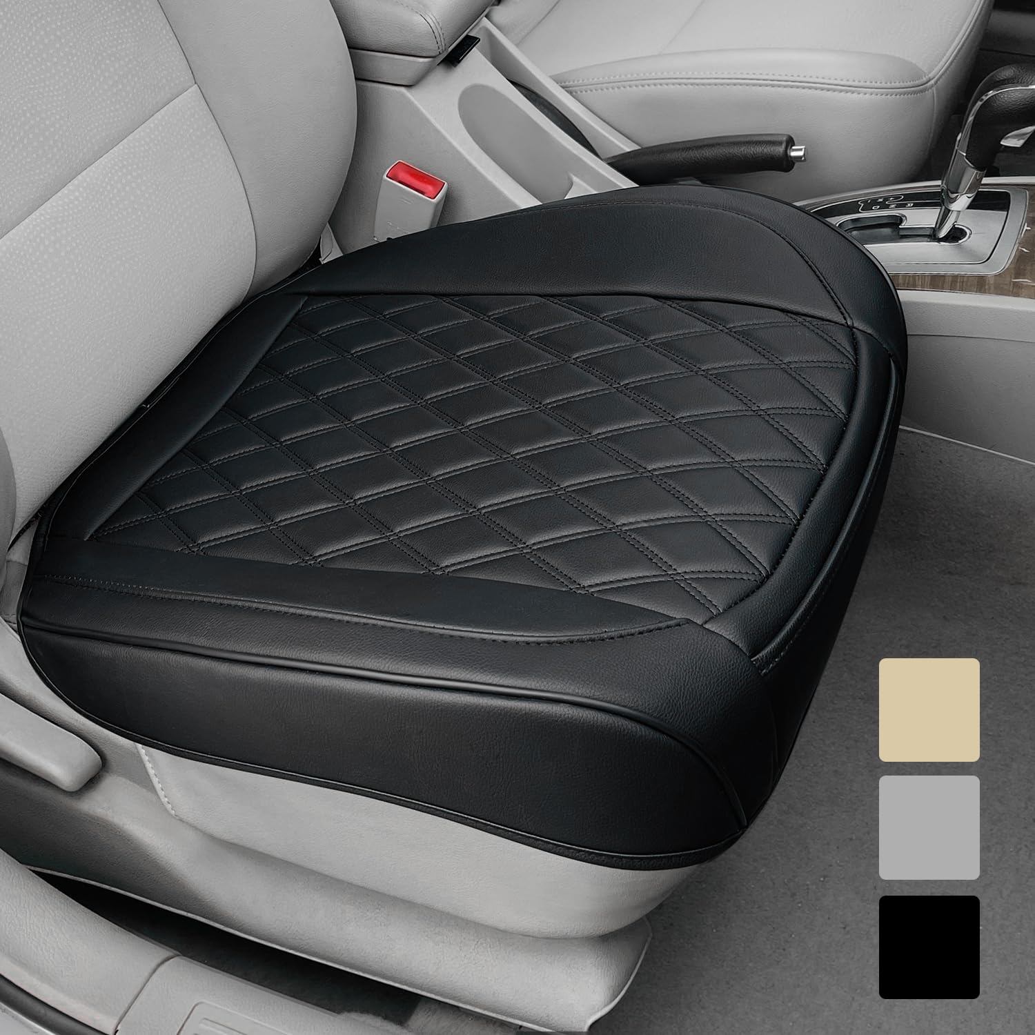 1 Pack Leather Front Car Seat Cover Bottom Car Seat, Anti-Slip And Full Wrap Driver Car Seat Protectors, Luxury Waterproof Botto