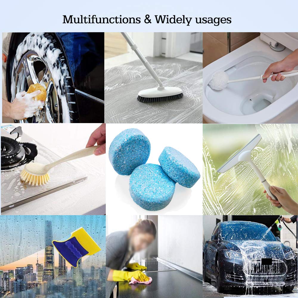 DOKIKO Car Windshield Washer Fluid Tablets, 50 Pcs, Makes 52.5 Gallons, Blue