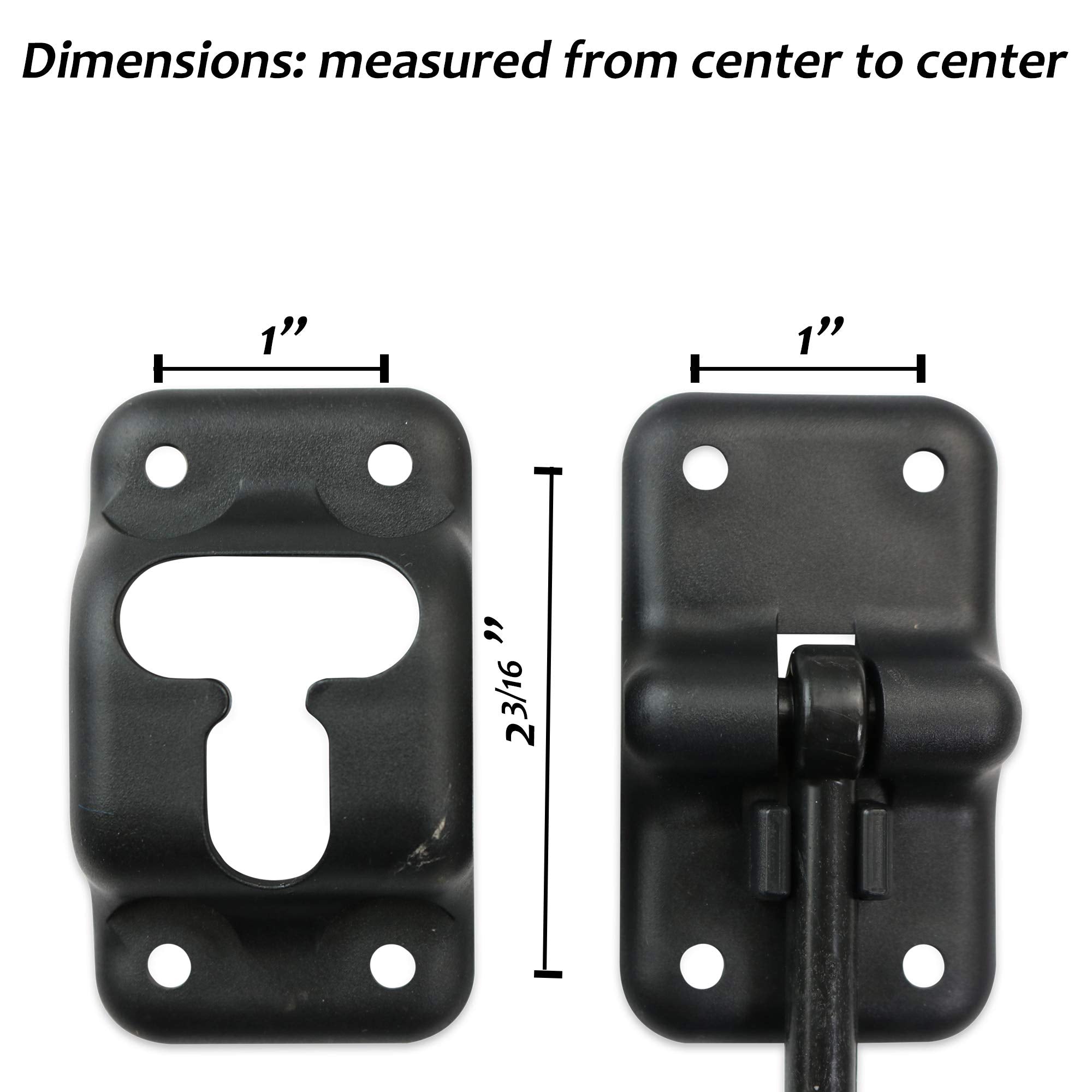 2-Pack Leisure Coachworks RV T-Style Door Holder Catch 2 Black for Latch Holder Camper Trailer Cargo Hatch (Black, 4 2-Pack)