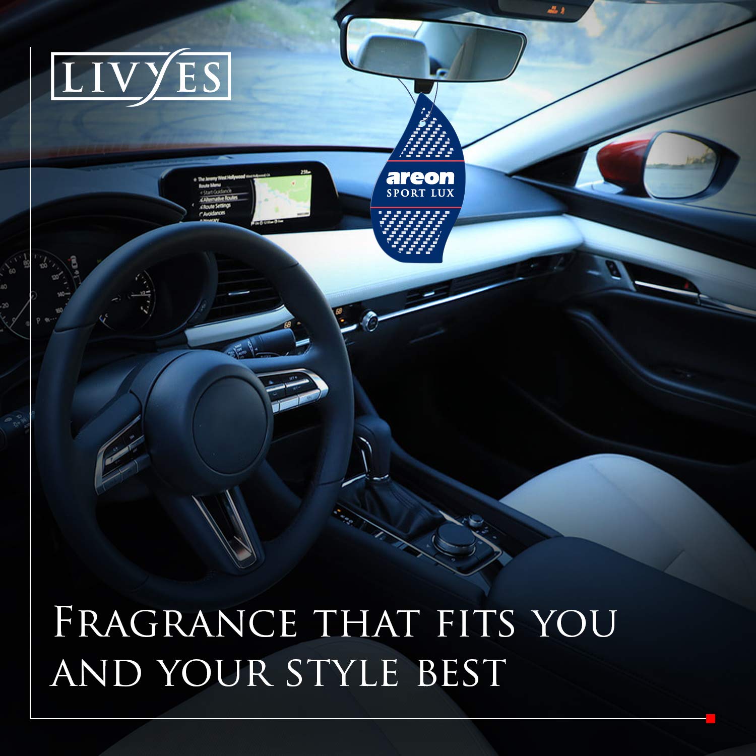AREON Sport Lux Gold Hanging Air Freshener - Premium Cologne Perfume, Long Lasting, 3 Pack, Stylish Design, Gold