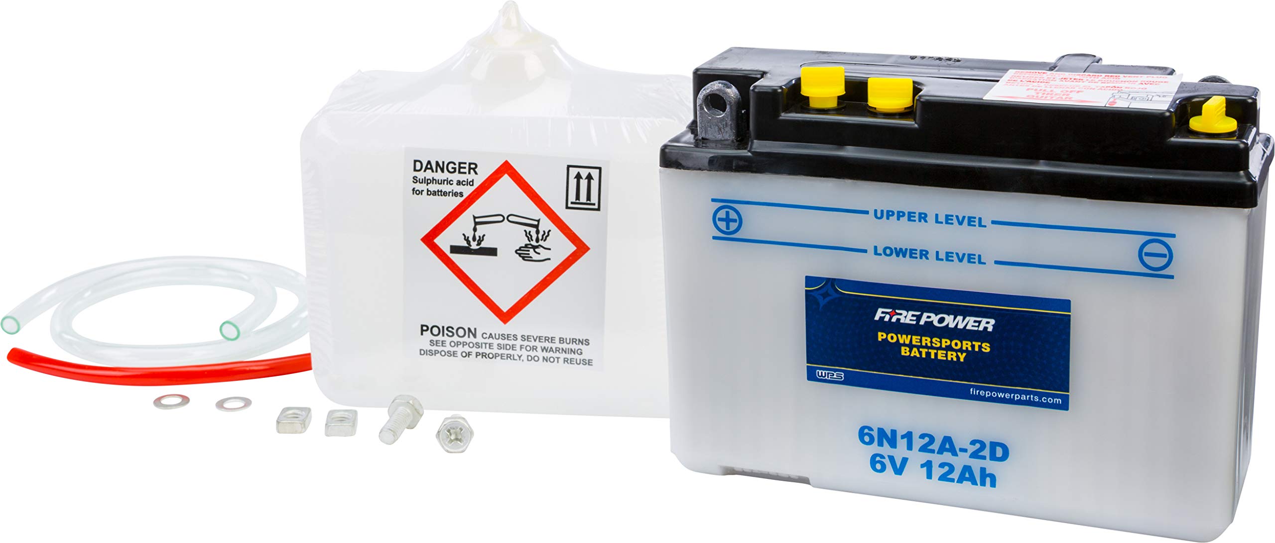 Wps Conventional 6V Standard Battery With Acid Pack 6N12A-2D