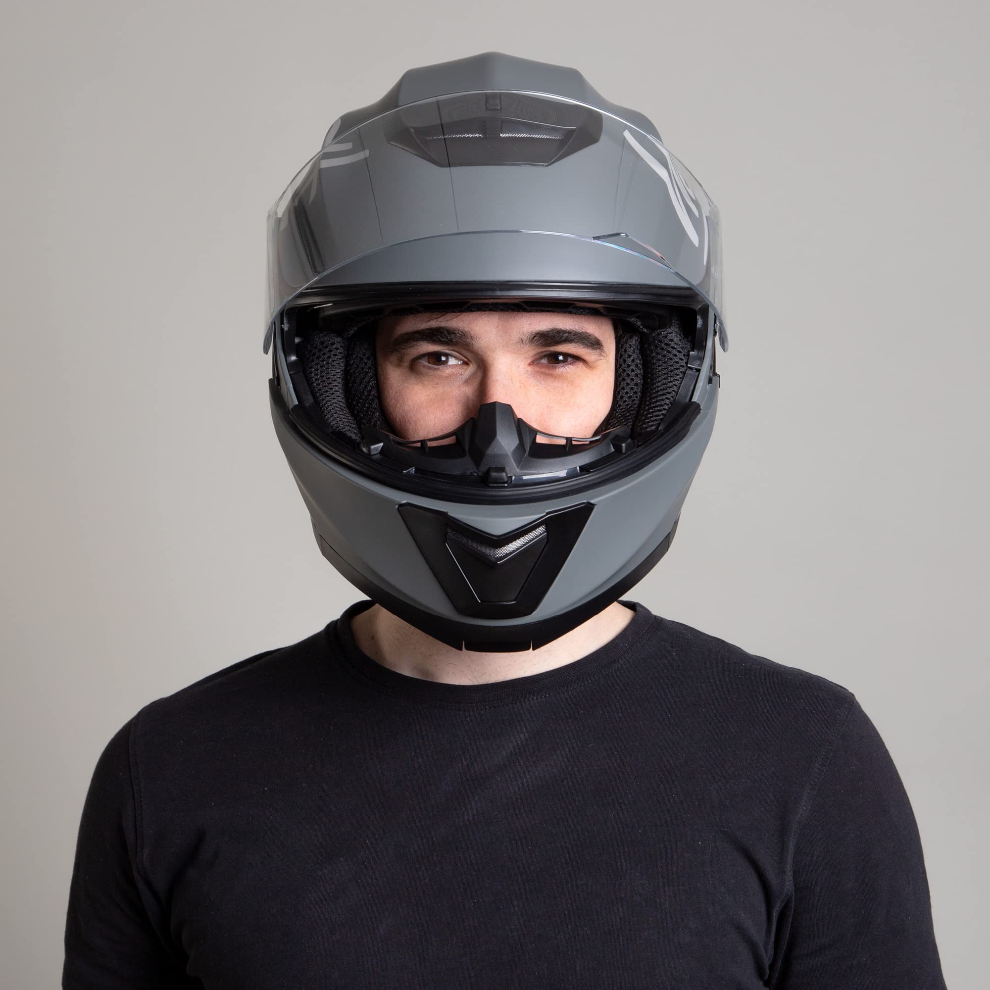 Westt Dot Helmets For Motorcycles - Open Face Motorcycle Helmet Dual Visor - Atv Motocross Snowmobile Helmet For Men Women(M/Gra
