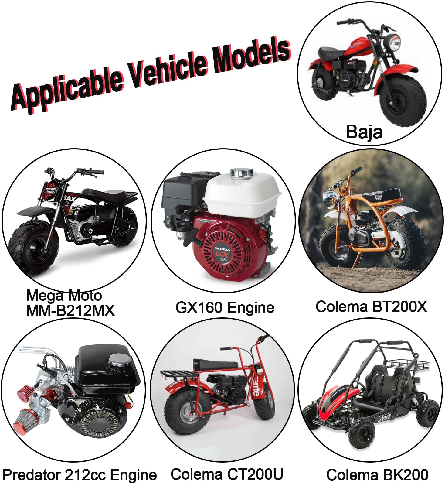 HLHgirl VM22 Carburetor for Mikuni Performance Predator 212cc, GX160, GX200, 196cc with 38mm Air Filter Intake Pipe Manifold Kit