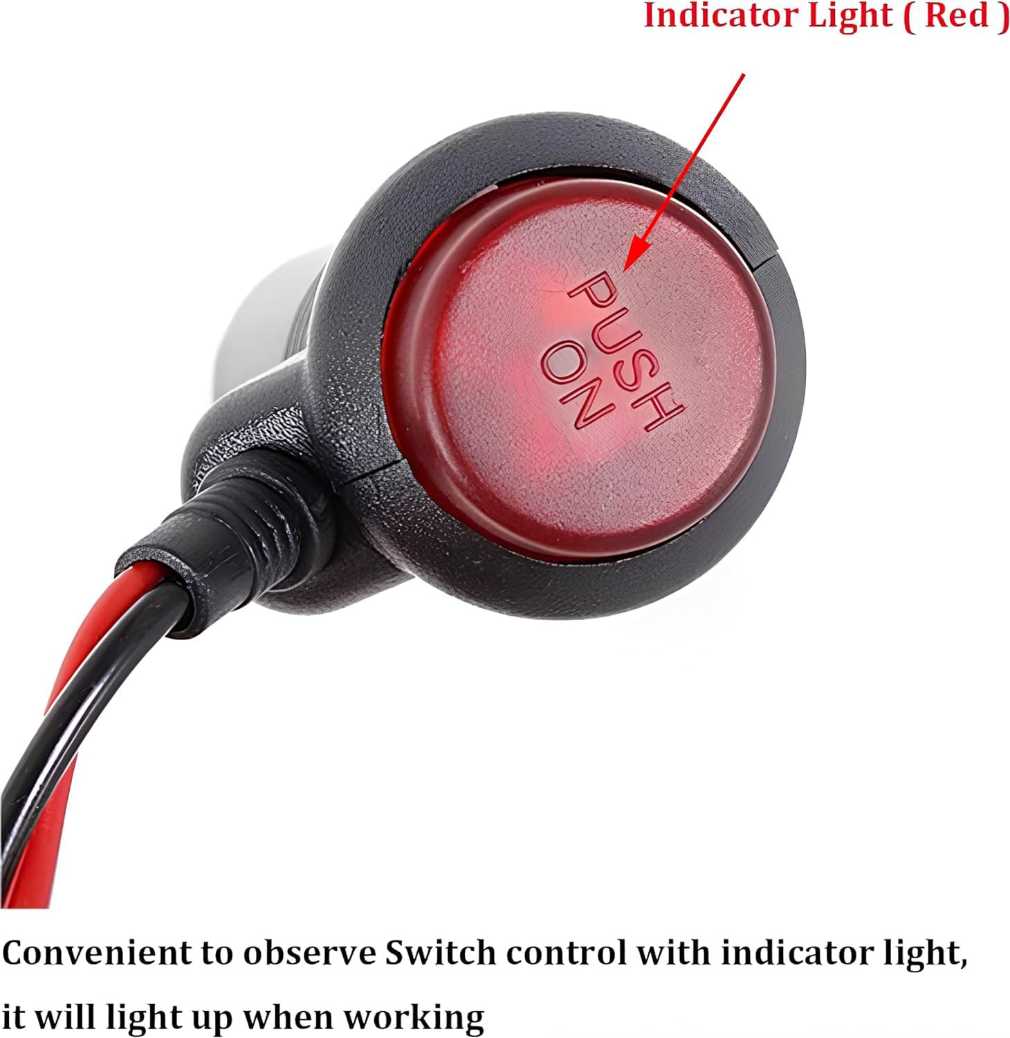 Universal Motorcycle Truck Car Cigarette Lighter Power Plug Cable Adapter Male Lighter With Switch Button Built-In 12V-24V 5A (1