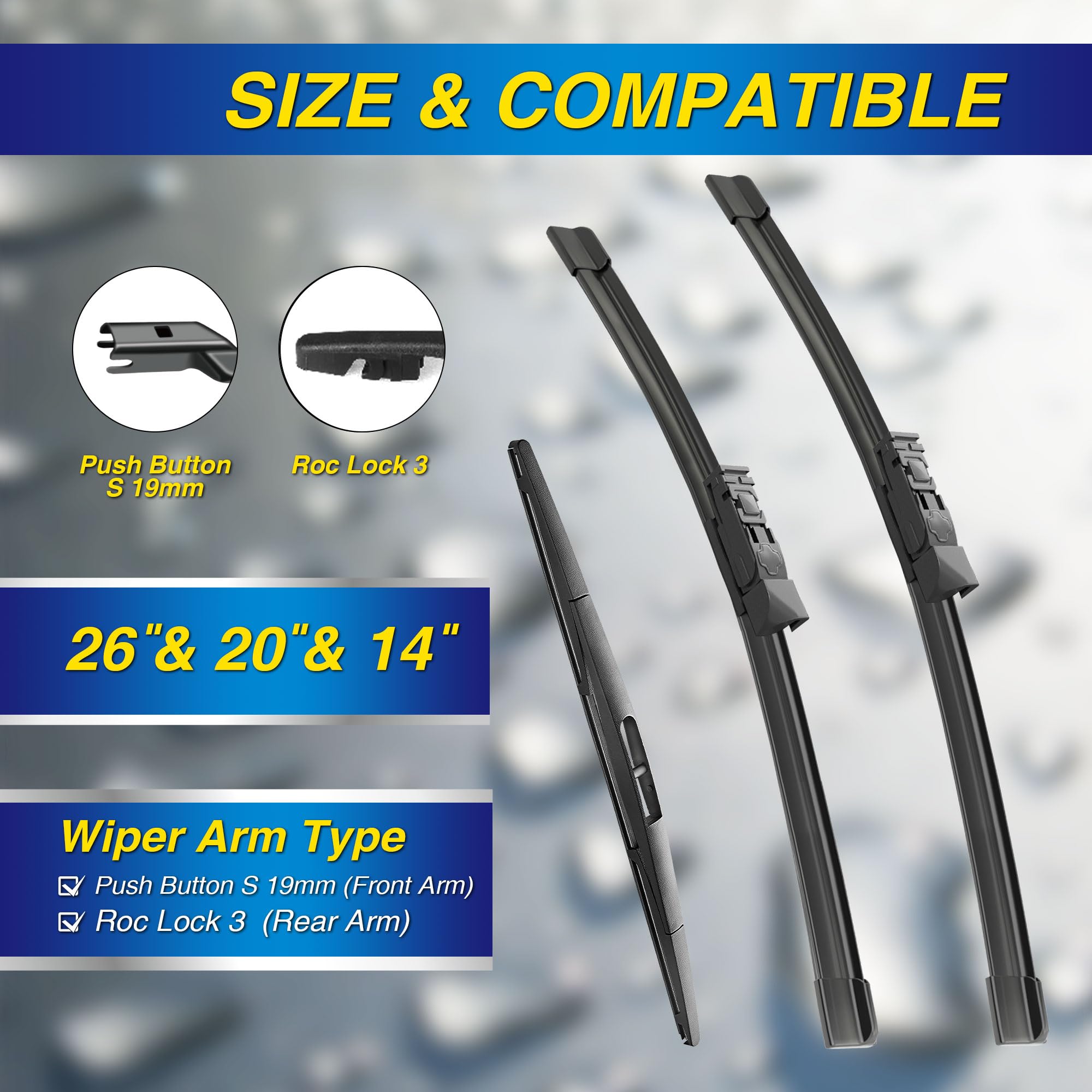 5 Plus Silicone Windshield Wiper Blades Replacement For 2023 2022 2021 2020 2019 Subaru Ascent Wiper Blades(Set Of 3),Automotive