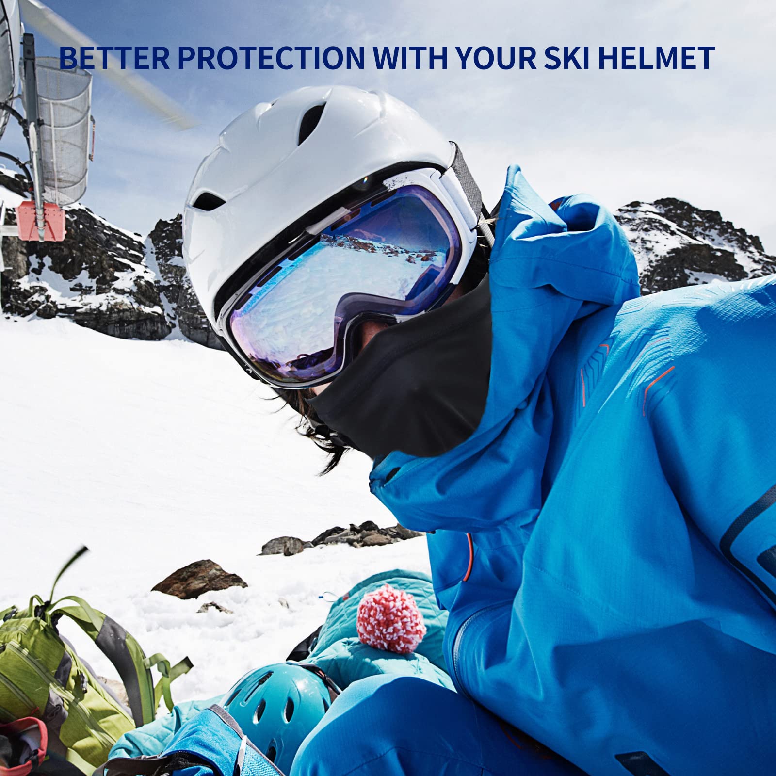 SHEVERCH 2 Pack Blue Ski Mask Sun Protection Breathable Balaclava Face Mask Men Women Football Motorcycling