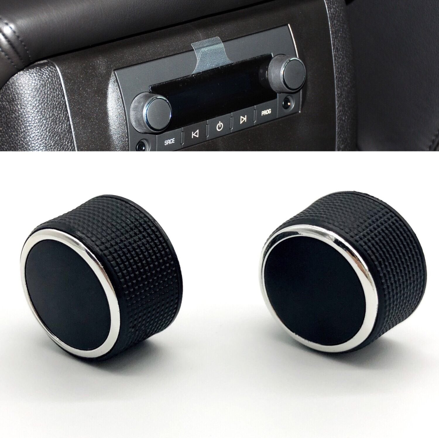 Kerman 2 PC Rear Radio Audio Volume Control Knob Dial Tuner for 07-13 Chevy Tahoe Chevrolet Silverado GMC Acadia Sierra Denali Y