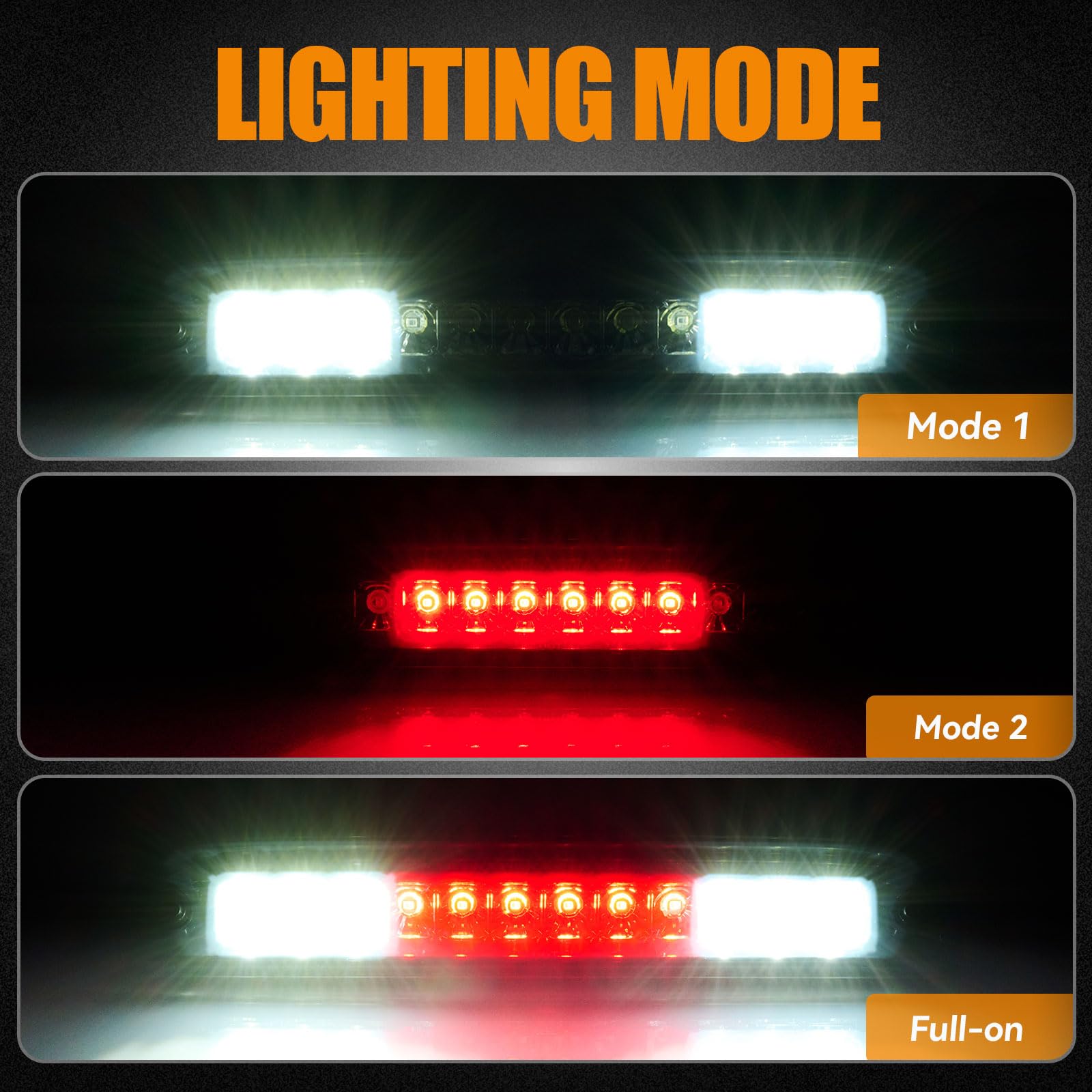 Cxdar Third 3rd Brake Light LED for 1999-2016 Ford F250 F350 F450 F550 Super Duty, High Mount Rear Brake Lights Assembly for 99-