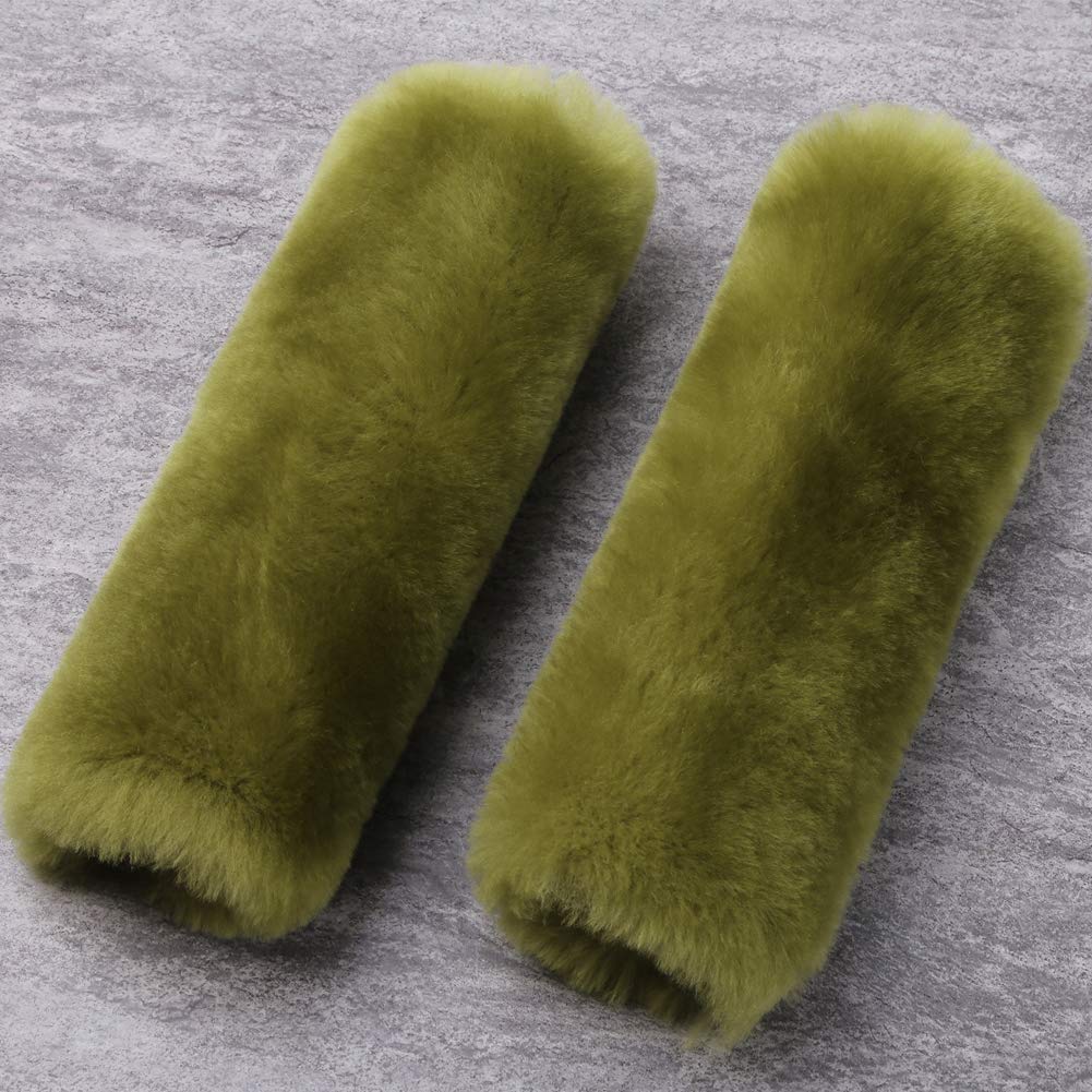 2 Pack Car Seat Belt Cover Cushion, Fluffy Soft Sheepskin Auto Should Seat Belt Pads, Neck Protector For Women Adults Baby Kids