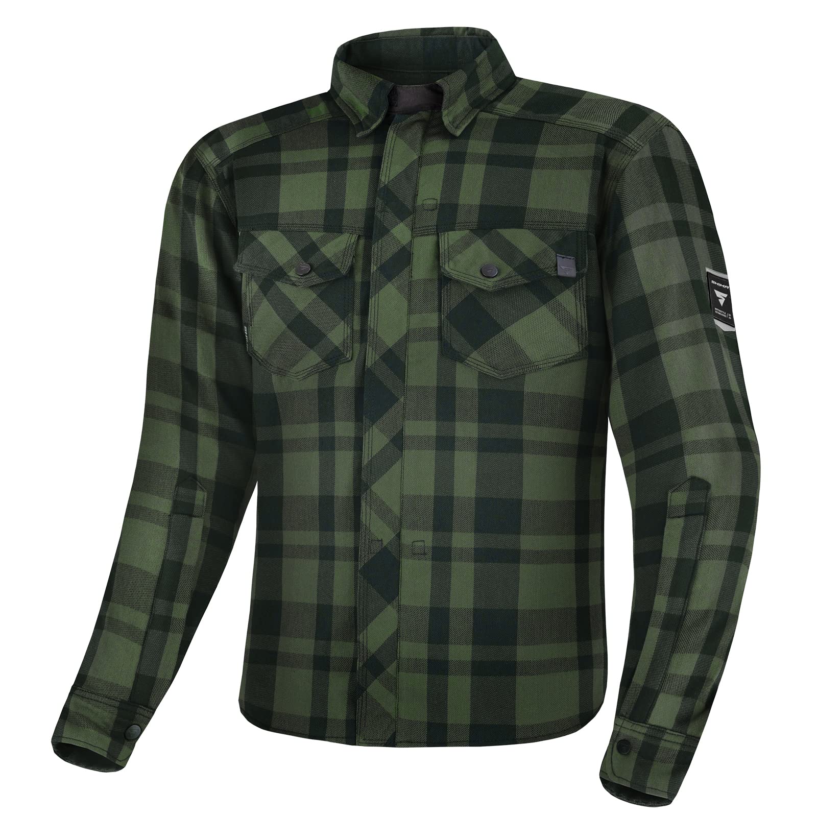 SHIMA RENEGADE MEN 2 Motorcycle Shirt for Men - Armored Plaid Biker Flannel Jacket with FiberQL - Aramid and Cooling layer, CE B