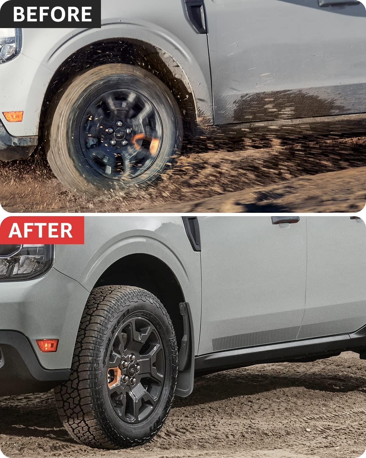 Ecarzo Mud Flaps for 2022 2023 2024 2025 Maverick Accessories, All Weather Guard Mud Guards Splash Front & Rear 4pc Set