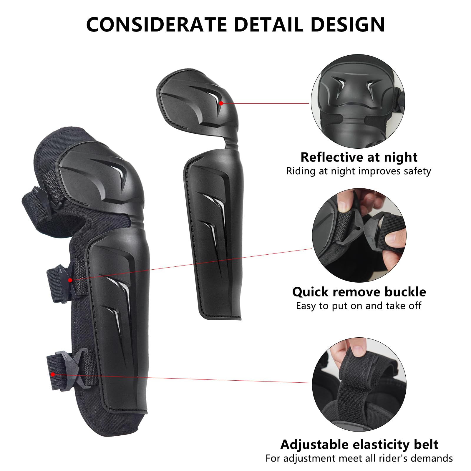 AIDY-PRO Motocross Knee Pads Motorcycle Knee Guards for Men, Adjustable Motocross Knee and Shin Guards, Crashproof Motorcycle Le