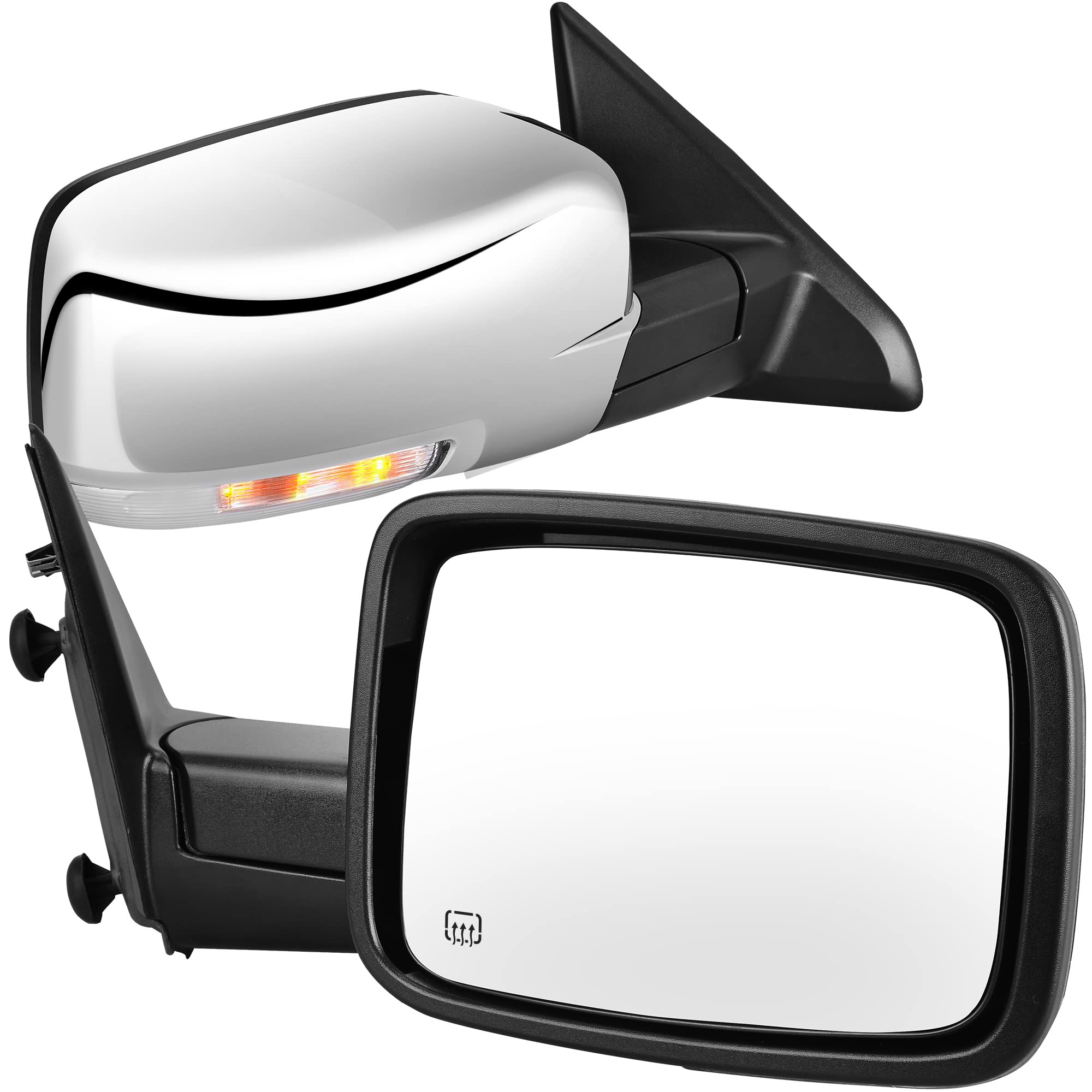 AUTOSAVER88 Towing Mirror Compatible with Dodge Ram 2009-2018 Full Size Right and Left Side Power Heated Non-Towing W/Signal and