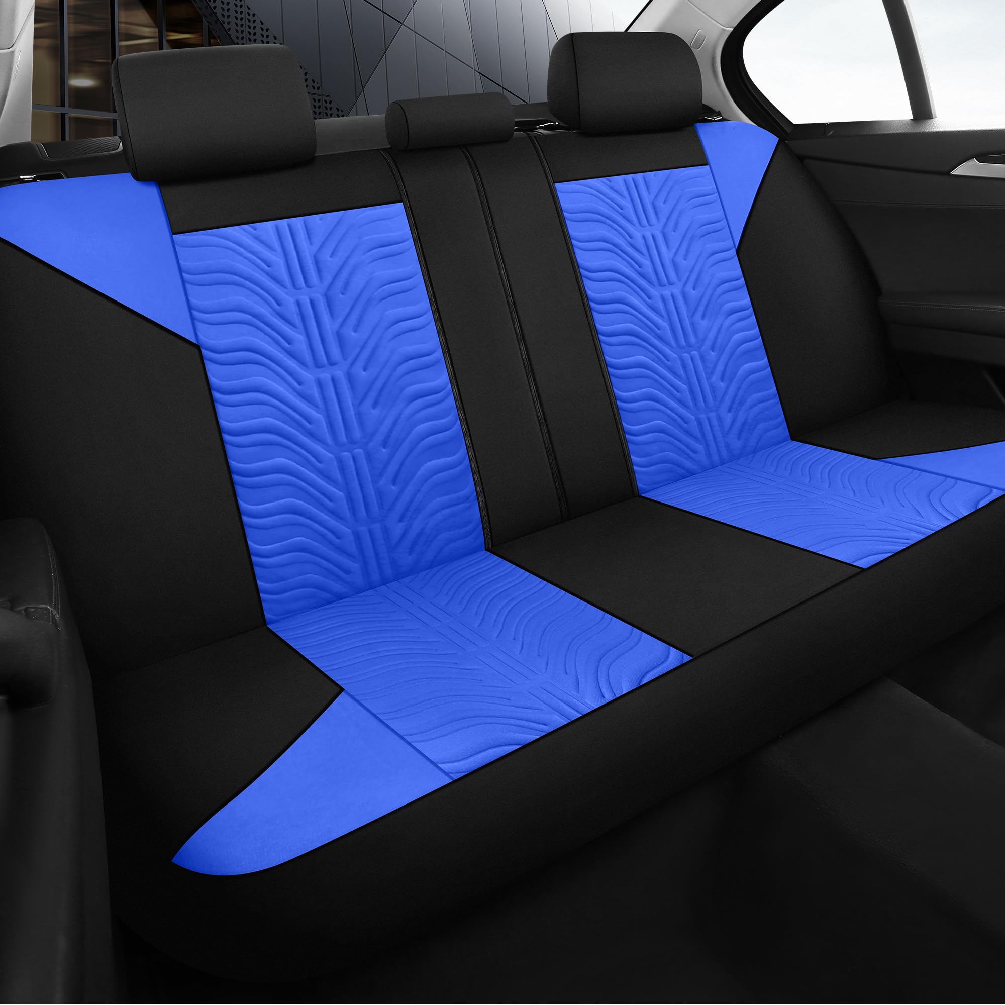 CAROMOP Car Seat Covers Full Set, Washable and Breathable Premium Cloth Seat, Split Bench Seat Covers for Cars, Universal Fit fo