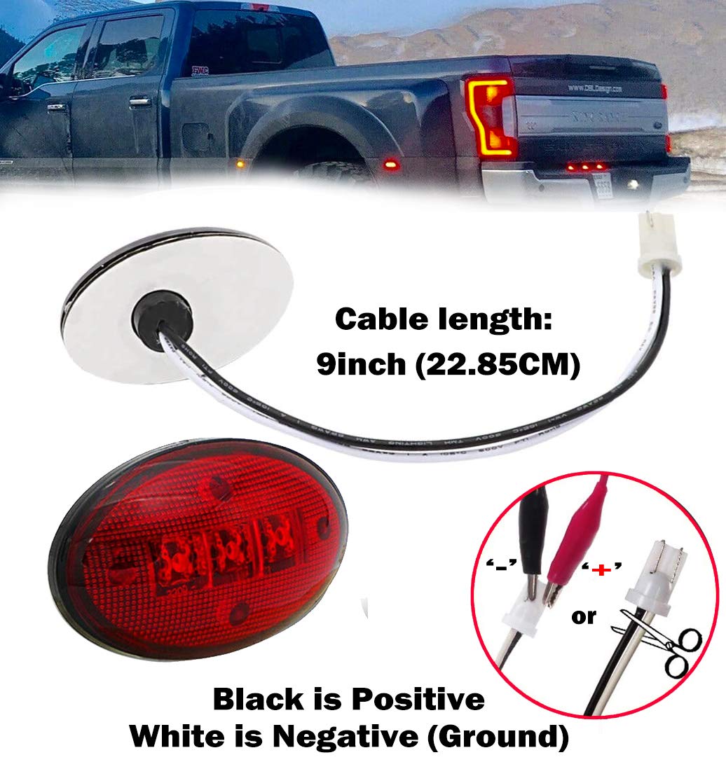 KEING Dually Bed Fender Side Marker LED Lights, 2 Red + 2 Amber, Plastic, Model SRY-FT04, For Ford F250-F550 (1999-2020)