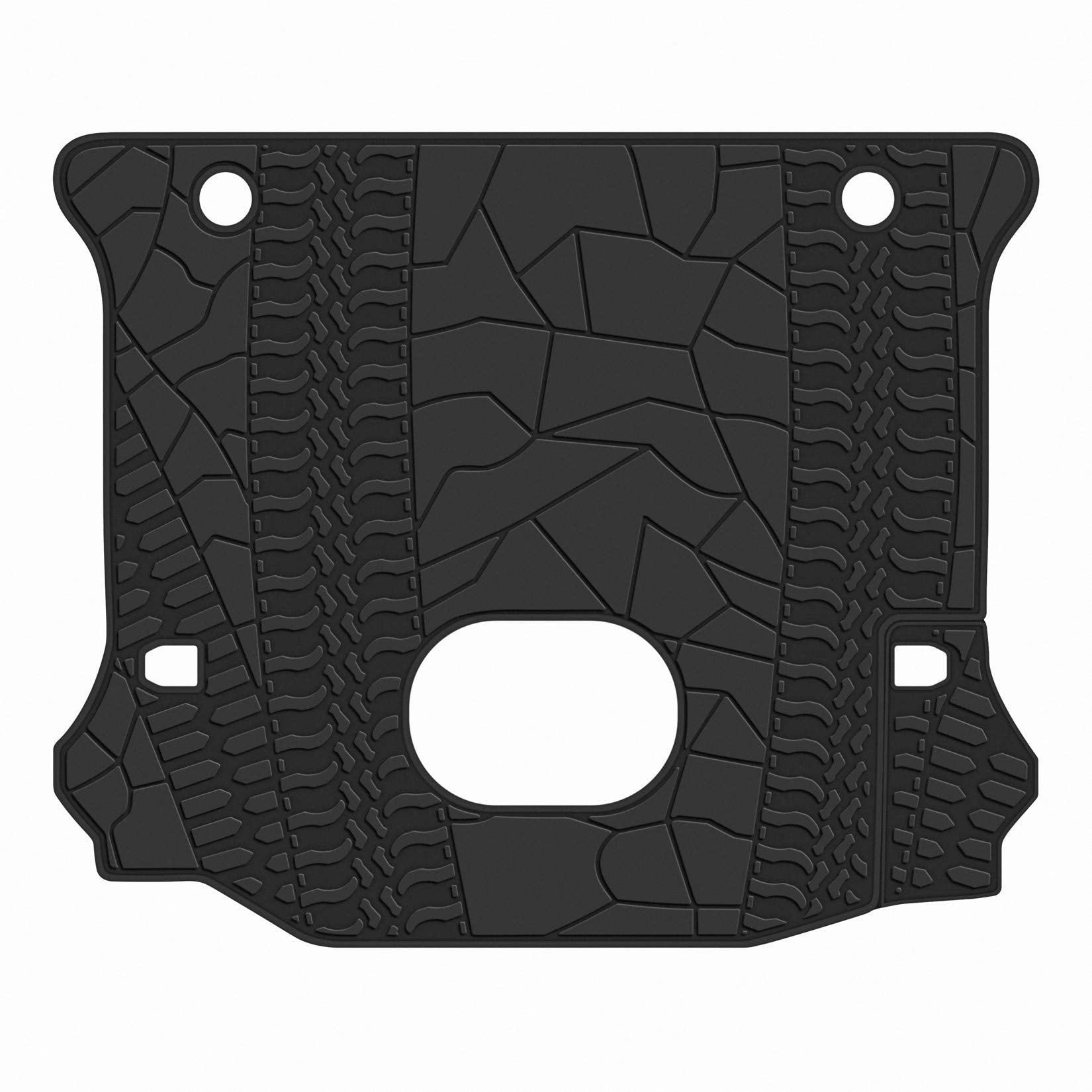 San Auto Cargo Liners Custom Fit For Jeep Wrangler Jk Unlimited Jku 4 Door Sahara Rubicon 2015 2016 2017 2018 Trunk Mats Full Black Rubber All Weather With Subwoofer Heavy Duty Odorless